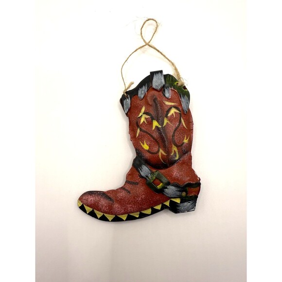 Cowboy Boot Ornament 3.5" CERAMIC - Picture 1 of 3